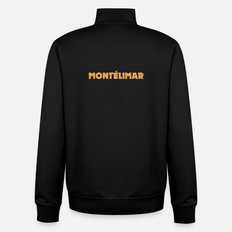 Montélimar France - Sweat zippé unisexe en coton bio Stanley/Stella - noir