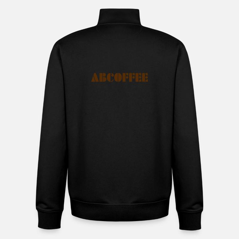 Alphabet du café - Sweat zippé unisexe en coton bio Stanley/Stella - noir