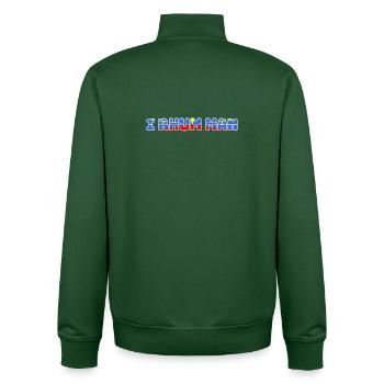 I Rhum Man Réunion -Humour - Sweat zippé unisexe en coton bio Stanley/Stella - vert bouteille - Dos - AI Model Male 185 dark (185cm)