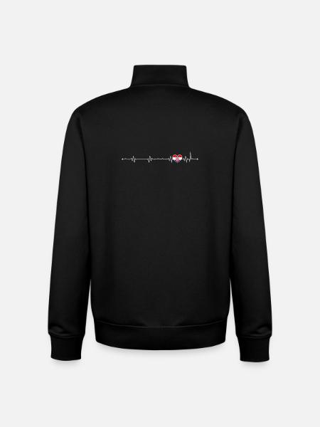 Croatian Heartbeat Flag - Unisex Organic Zip Sweatshirt by Stanley/Stella - black