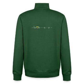 Rainbow Heartbeat Pride - Unisex Organic Zip Sweatshirt by Stanley/Stella - bottle green - Back - AI Model Male 185 dark (185cm)