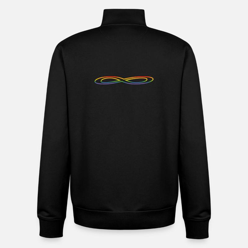 Rainbow wide infinity - Unisex Organic Zip Sweatshirt by Stanley/Stella - black