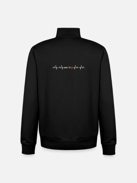 Lokomotive mit Herzschlag - Unisex Organic Zip Sweatshirt von Stanley/Stella - Schwarz