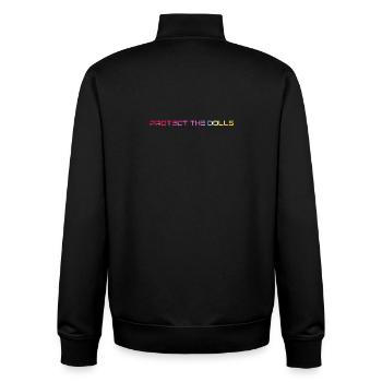 Protect_the_Dolls_bunt_ - Unisex Organic Zip Sweatshirt von Stanley/Stella - Schwarz - Hinten - AI Model Male 185 light (185cm)