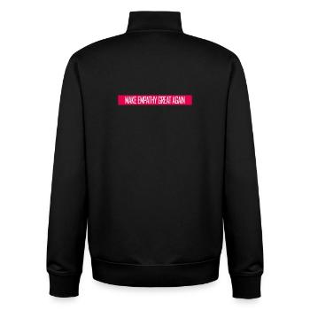 Rendre l’empathie grande à nouveau Déclaration politique Espoir - Sweat zippé unisexe en coton bio Stanley/Stella - noir - Dos - AI Model Male 185 light (185cm)