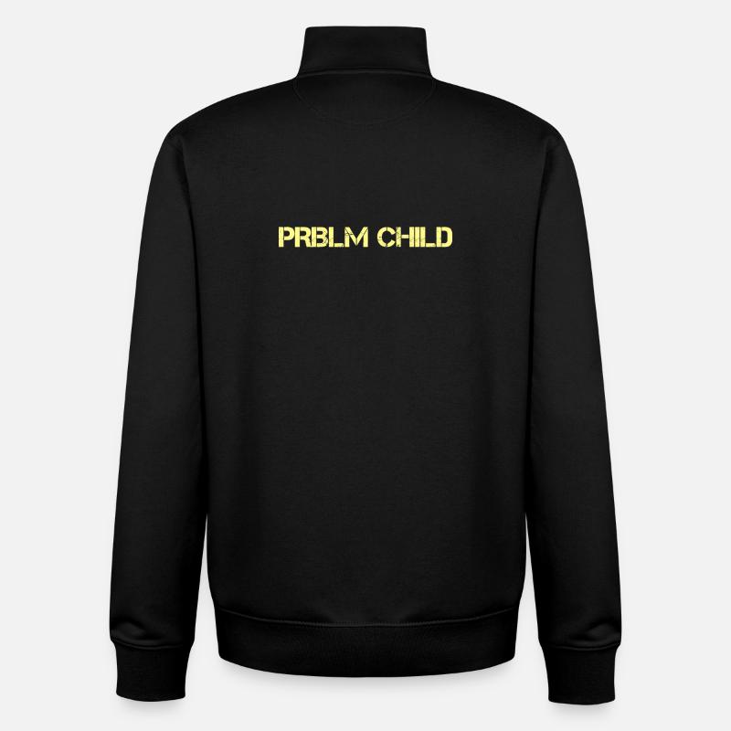 Problem child - Unisex Organic Zip Sweatshirt by Stanley/Stella - black