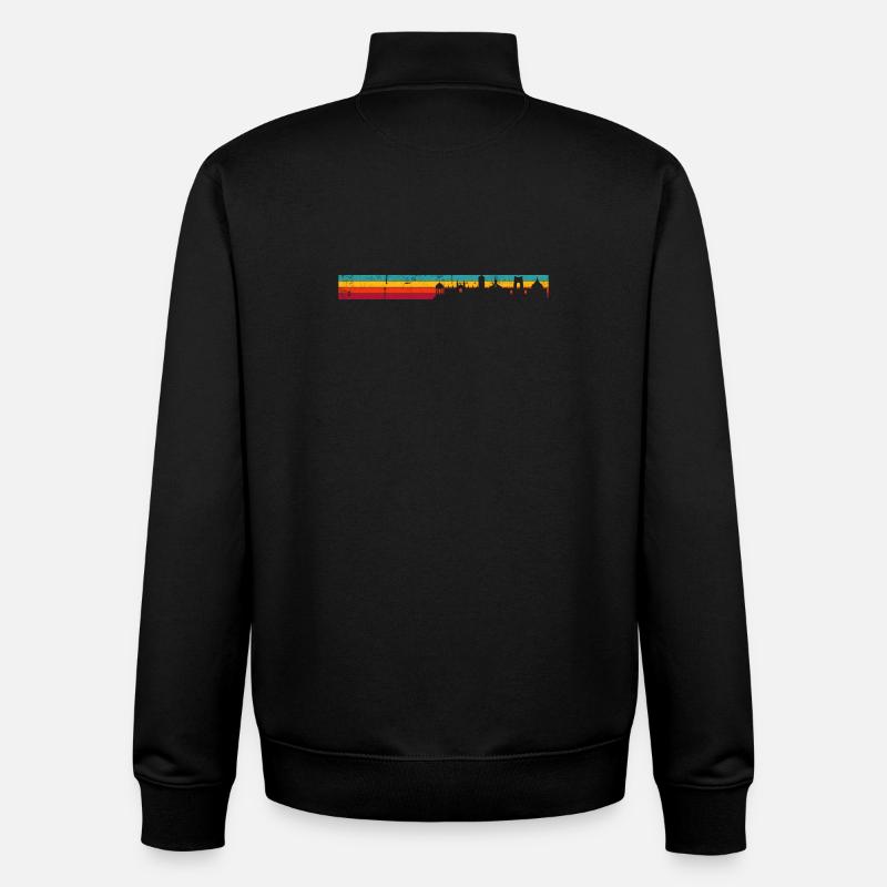 Retro Regenbogen Skyline - Unisex Organic Zip Sweatshirt von Stanley/Stella - Schwarz