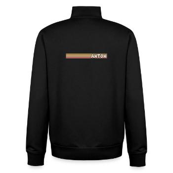 Nostalgic retro design named Anton - Unisex Organic Zip Sweatshirt by Stanley/Stella - black - Back - AI Model Male 185 light (185cm)