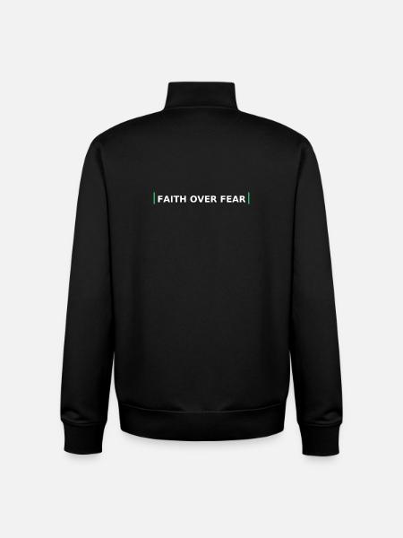 Faith Over Fear Bold Lettering - Unisex Organic Zip Sweatshirt by Stanley/Stella - black
