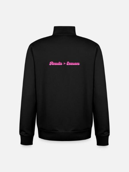 Results > Excuses | Motivational saying - Unisex Organic Zip Sweatshirt by Stanley/Stella - black