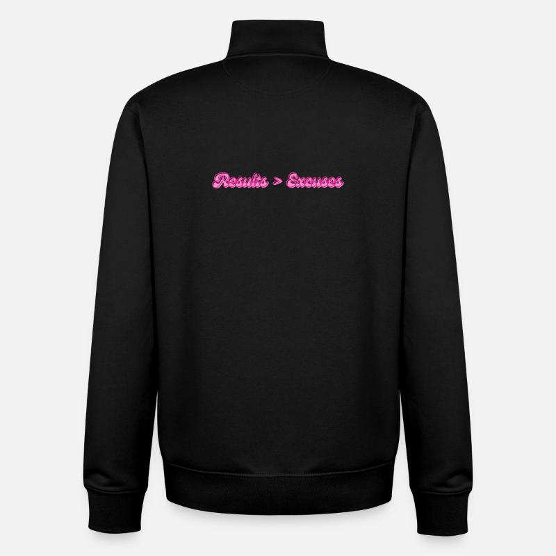 Résultats > Excuses | Dicton motivant - Sweat zippé unisexe en coton bio Stanley/Stella - noir