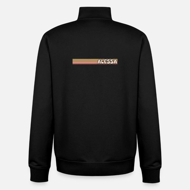 Alessa as a male name - Unisex Organic Zip Sweatshirt by Stanley/Stella - black