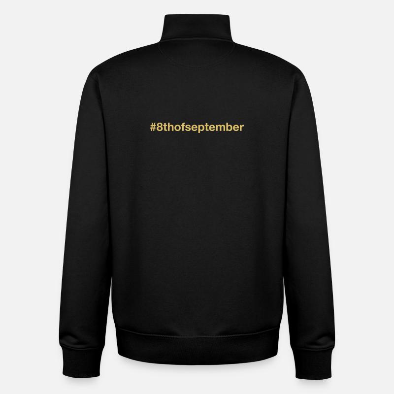 Né le 8 Septembre Anniversaire - Sweat zippé unisexe en coton bio Stanley/Stella - noir