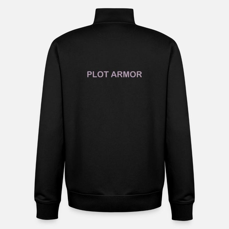 Sjove udtryk om Plot Armor i biografen - Stanley/Stella unisex sweatshirt med lynlås i økologisk - sort