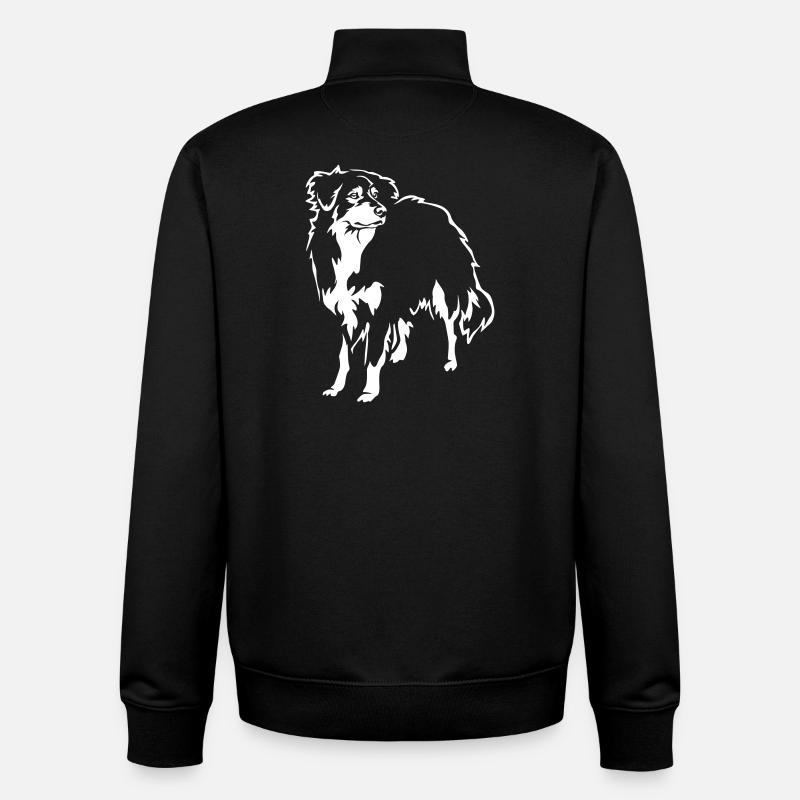 Australian Shepherd "Black Edition" - Unisex Organic Zip Sweatshirt by Stanley/Stella - black