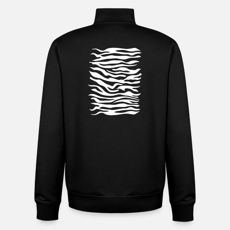 Zebra Muster weiss - Unisex Organic Zip Sweatshirt von Stanley/Stella - Schwarz