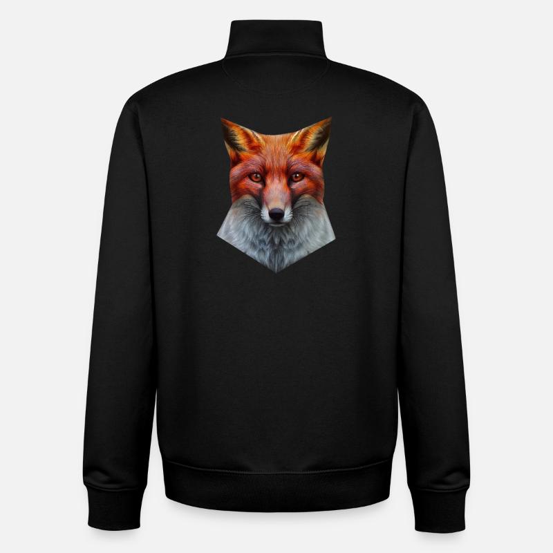 Fox's Head - Unisex Organic Zip Sweatshirt by Stanley/Stella - black