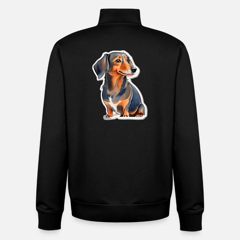 Dackel - Unisex Organic Zip Sweatshirt von Stanley/Stella - Schwarz