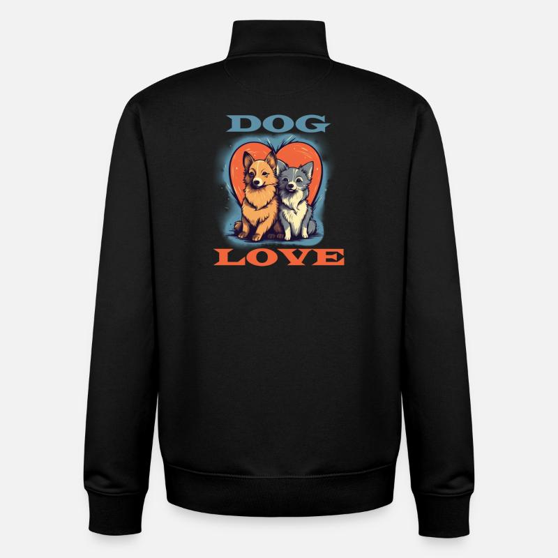 Amour de chien - Sweat zippé unisexe en coton bio Stanley/Stella - noir