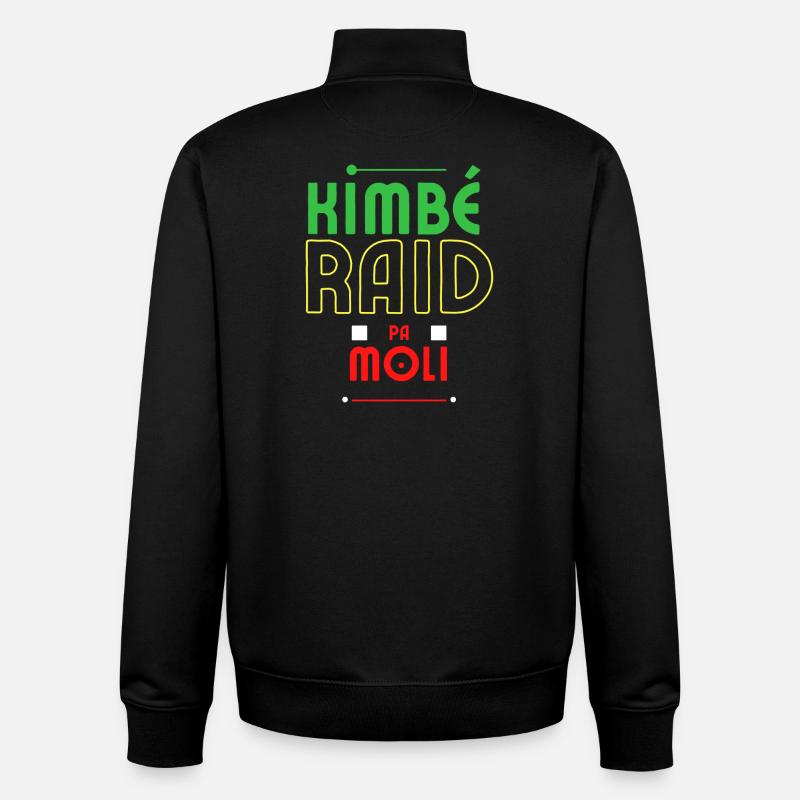 kimbe raid pa moli - Sweat zippé unisexe en coton bio Stanley/Stella - noir