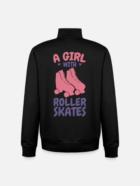 Ein Mädchen mit Rollschuhen - Unisex Organic Zip Sweatshirt von Stanley/Stella - Schwarz