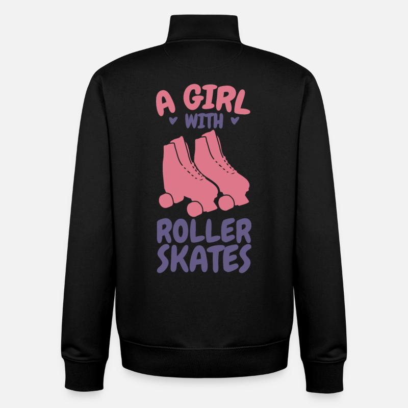 Ein Mädchen mit Rollschuhen - Unisex Organic Zip Sweatshirt von Stanley/Stella - Schwarz