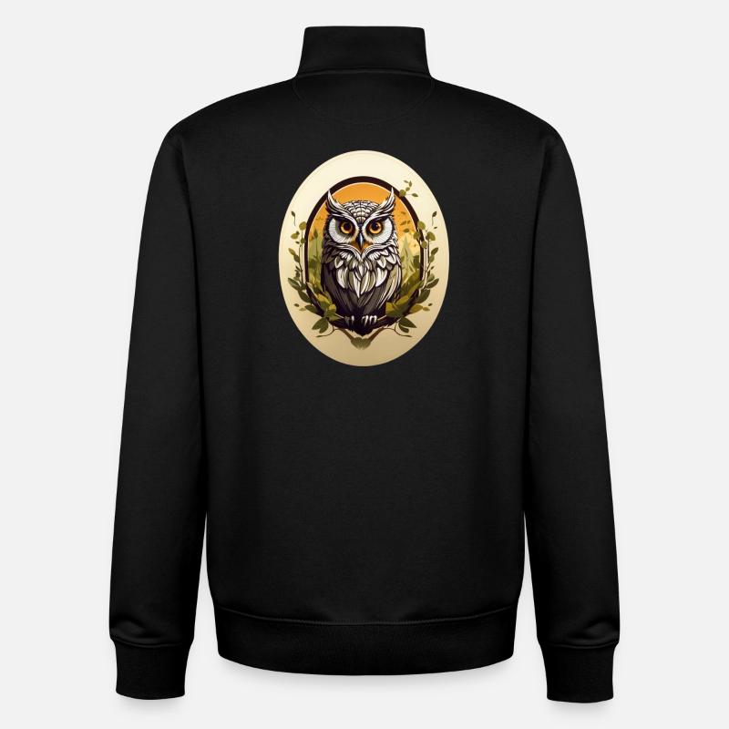 Eule - Unisex Organic Zip Sweatshirt von Stanley/Stella - Schwarz