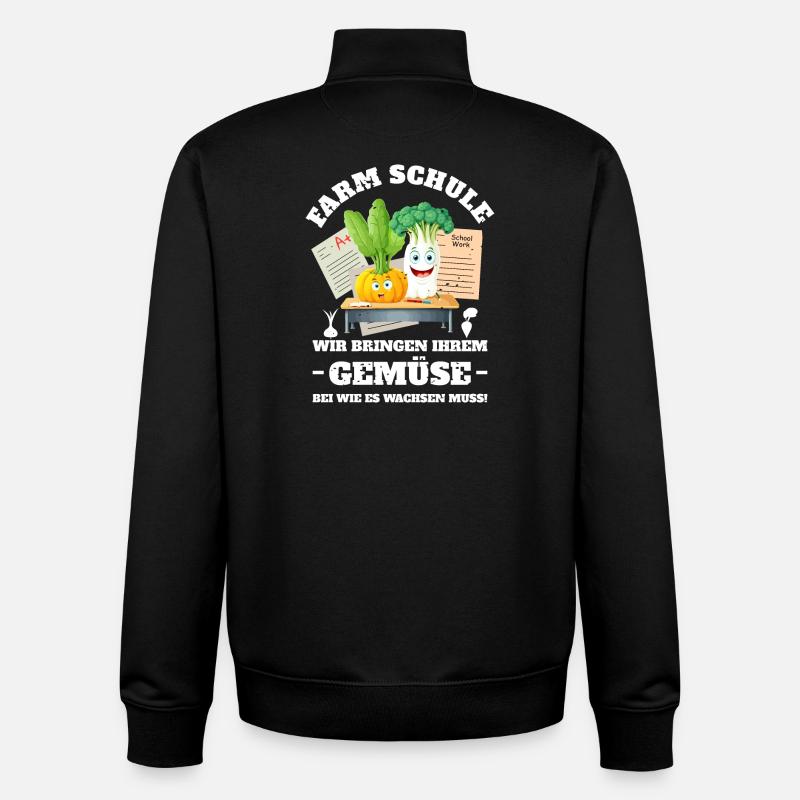 Ferme-école de légumes - Sweat zippé unisexe en coton bio Stanley/Stella - noir