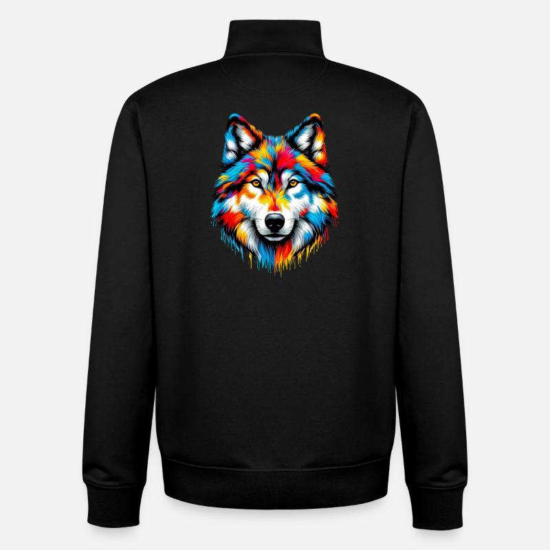 Loup - Sweat zippé unisexe en coton bio Stanley/Stella - noir
