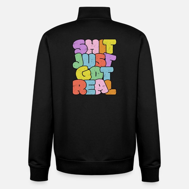 Helles buntes Slang-Typografie-Design - Unisex Organic Zip Sweatshirt von Stanley/Stella - Schwarz