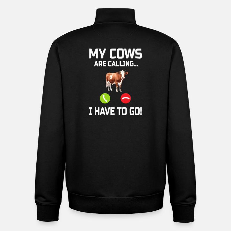 Cow Cows - Unisex Organic Zip Sweatshirt by Stanley/Stella - black