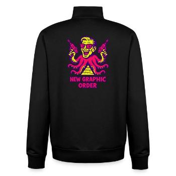 New Graphic Order Supermotiv - Unisex Organic Zip Sweatshirt by Stanley/Stella - black - Back - AI Model Male 185 light (185cm)