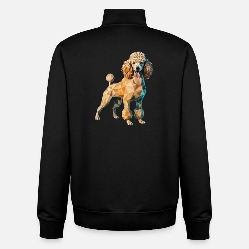 Caniche - Logo Low Poly cool - Sweat zippé unisexe en coton bio Stanley/Stella - noir