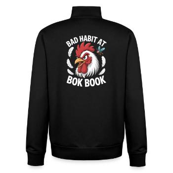 Funny Rooster Stop Staring At My Chicks Vintage - Unisex Organic Zip Sweatshirt by Stanley/Stella - black - Back - AI Model Male 185 light (185cm)