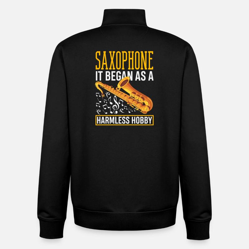 Saxofon - Unisex Organic Zip Sweatshirt von Stanley/Stella - Schwarz