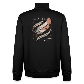 Boho Seele Feder - Unisex Organic Zip Sweatshirt von Stanley/Stella - Schwarz - Hinten - AI Model Male 185 light (185cm)