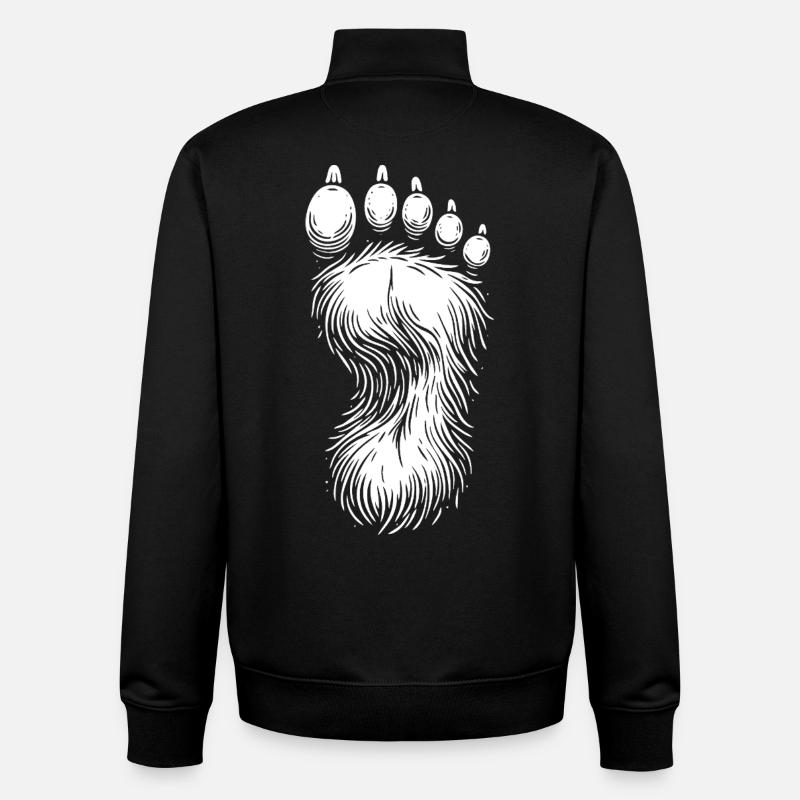 Conception cool de l’empreinte Bigfoot - Sweat zippé unisexe en coton bio Stanley/Stella - noir