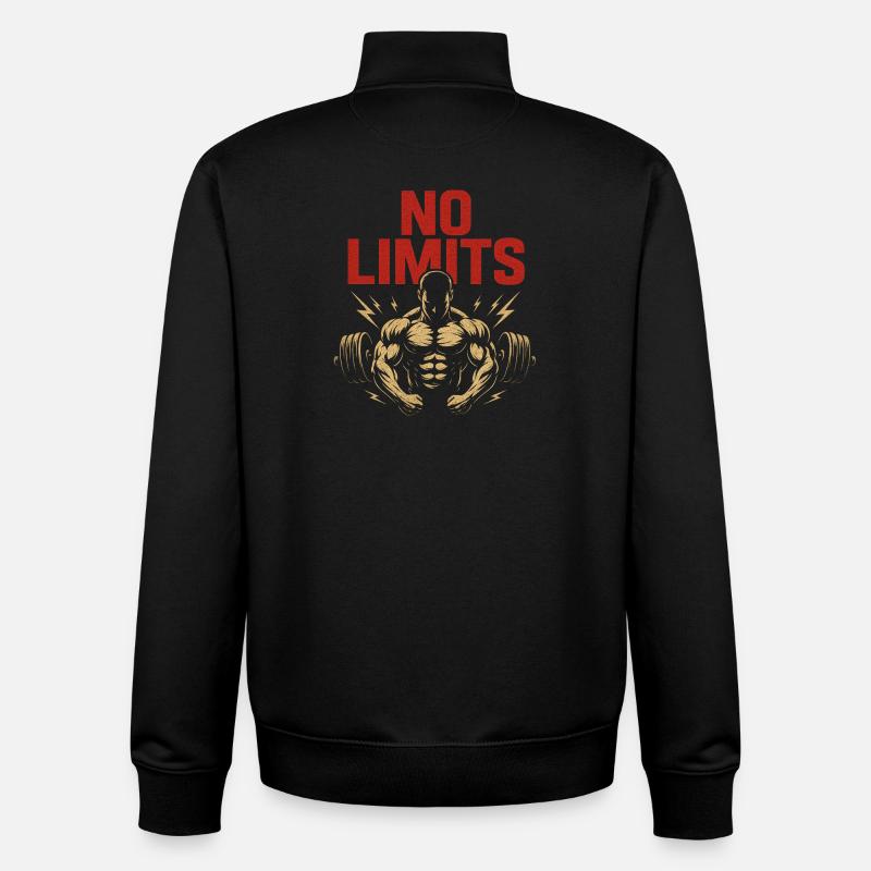 No Limits – Puissance et Force - Sweat zippé unisexe en coton bio Stanley/Stella - noir