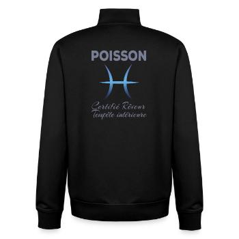 Poisson - Sweat zippé unisexe en coton bio Stanley/Stella - noir - Dos - AI Model Male 185 light (185cm)