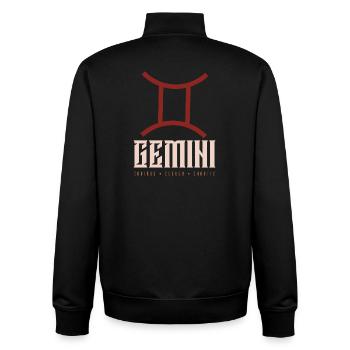 Zwillinge - Unisex Organic Zip Sweatshirt von Stanley/Stella - Schwarz - Hinten - AI Model Male 185 light (185cm)
