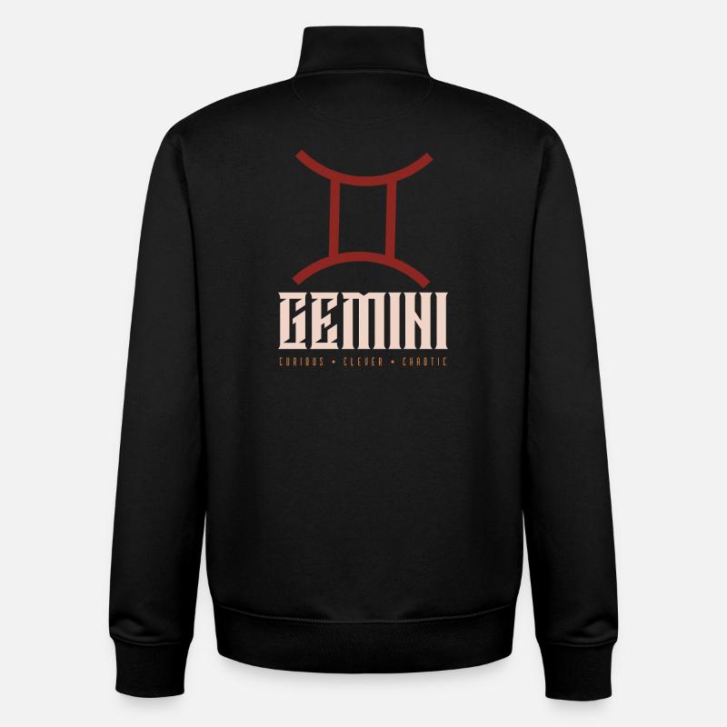 Gémeaux - Sweat zippé unisexe en coton bio Stanley/Stella - noir