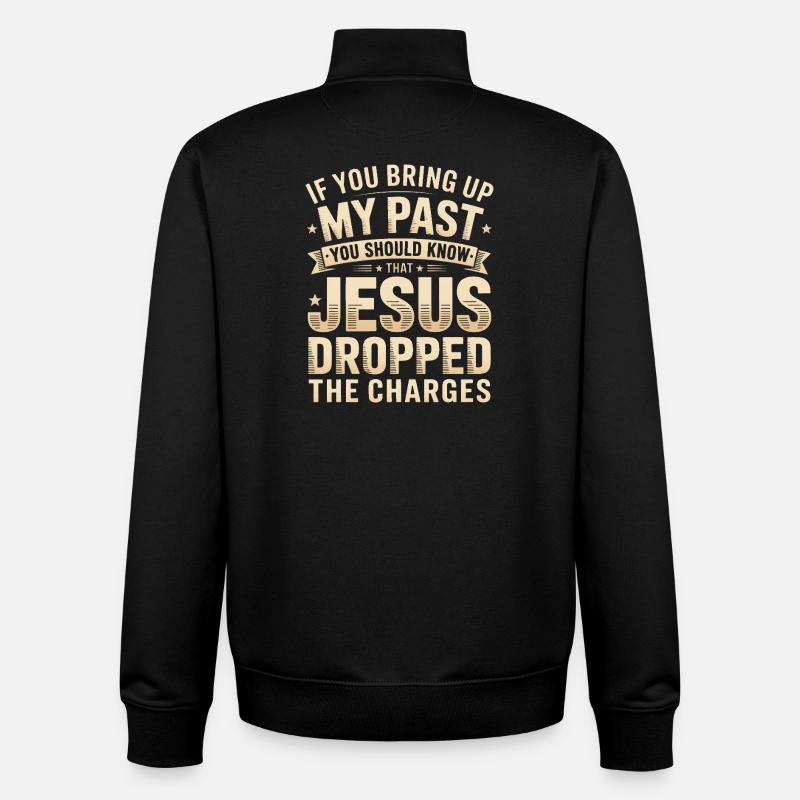 Jésus a retiré les charges - Sweat zippé unisexe en coton bio Stanley/Stella - noir