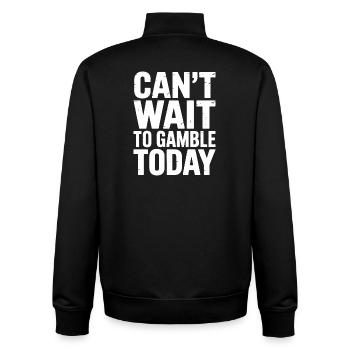 Ich kann es kaum erwarten, heute zu spielen – Lustiges Casino-Meme - Unisex Organic Zip Sweatshirt von Stanley/Stella - Schwarz - Hinten - AI Model Male 185 light (185cm)