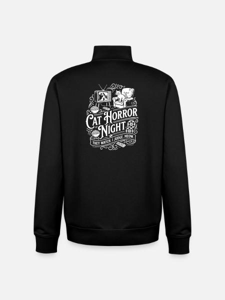 Cat Horror Night - Unisex Organic Zip Sweatshirt by Stanley/Stella - black