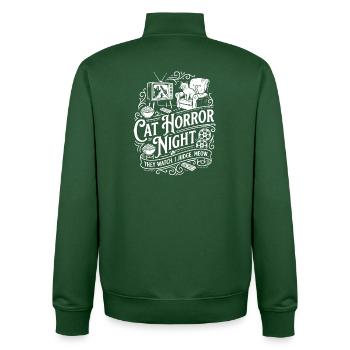 Nuit de l’Horreur des Chats - Sweat zippé unisexe en coton bio Stanley/Stella - vert bouteille - Dos - AI Model Male 185 dark (185cm)