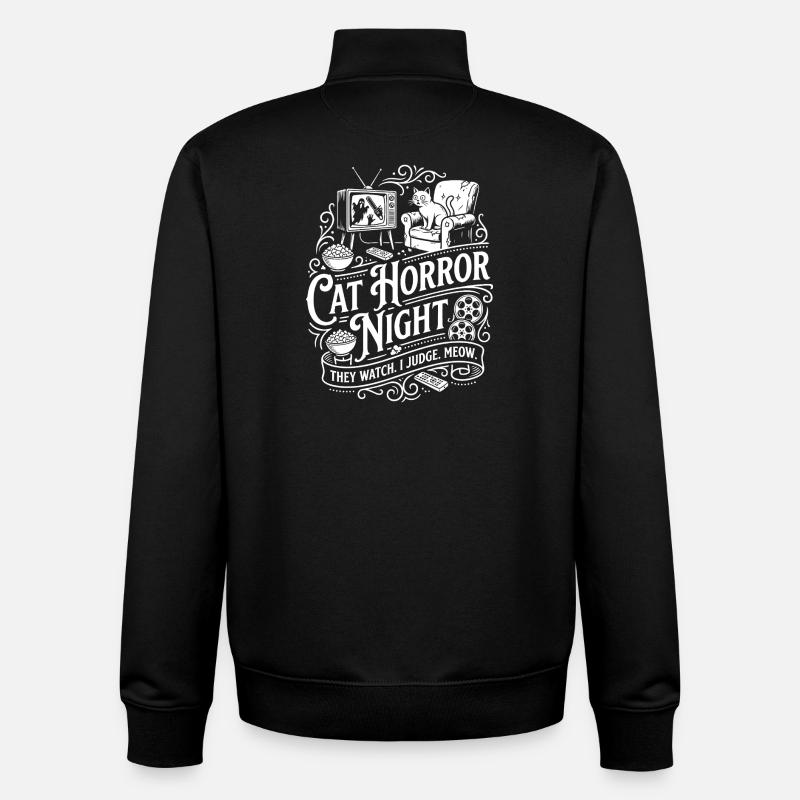 Cat Horror Night - Unisex Organic Zip Sweatshirt von Stanley/Stella - Schwarz