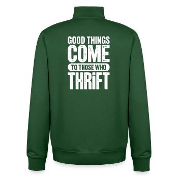 Good Things Come to Those Who Thirst - Unisex Organic Zip Sweatshirt by Stanley/Stella - bottle green - Back - AI Model Male 185 dark (185cm)