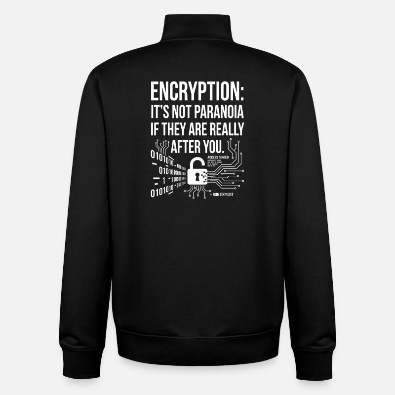 Encryption Paranoia Design - Unisex Organic Zip Sweatshirt by Stanley/Stella - black
