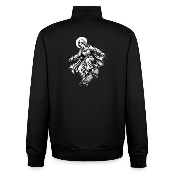 Skate Mary Virgin Kickflip – lustiges Skateboard-Meme - Unisex Organic Zip Sweatshirt von Stanley/Stella - Schwarz - Hinten - AI Model Male 185 light (185cm)