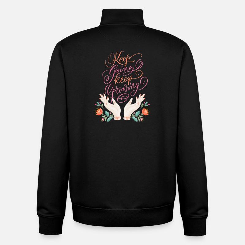 Keep Going. Keep Growing. - Unisex Organic Zip Sweatshirt von Stanley/Stella - Schwarz
